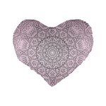 Pink Mandala art  Standard 16  Premium Heart Shape Cushions Back