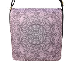 Pink Mandala Art  Flap Messenger Bag (l)  by paulaoliveiradesign