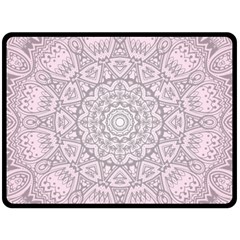 Pink Mandala Art  Double Sided Fleece Blanket (large)  by paulaoliveiradesign