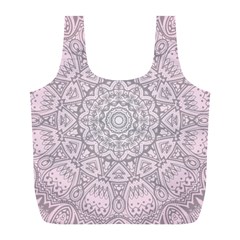 Pink Mandala Art  Full Print Recycle Bags (l)  by paulaoliveiradesign