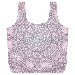 Pink Mandala Art  Full Print Recycle Bags (l)  by paulaoliveiradesign