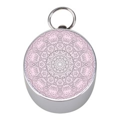 Pink Mandala Art  Mini Silver Compasses by paulaoliveiradesign