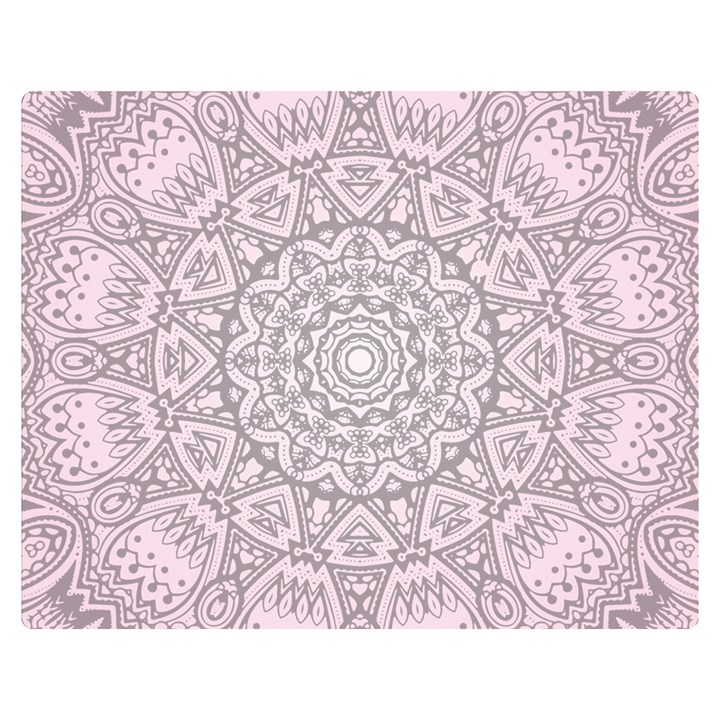 Pink Mandala art  Double Sided Flano Blanket (Medium) 