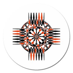 Geometric Celtic Cross Magnet 5  (round) by linceazul