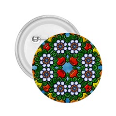 Cute Floral Mandala  2 25  Buttons by paulaoliveiradesign