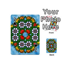 Cute Floral Mandala  Playing Cards 54 (mini)  by paulaoliveiradesign