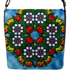Cute Floral Mandala  Flap Messenger Bag (s) by paulaoliveiradesign