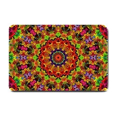 Fractal Mandala Abstract Pattern Small Doormat  by paulaoliveiradesign