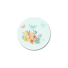 Watercolor Floral Blue Cute Butterfly Illustration Golf Ball Marker