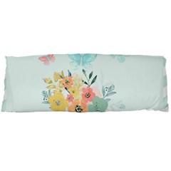Watercolor Floral Blue Cute Butterfly Illustration Body Pillow Case Dakimakura (two Sides) by paulaoliveiradesign