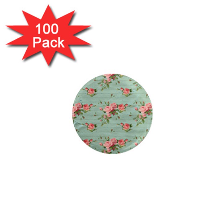 Vintage Blue Wallpaper Floral Pattern 1  Mini Magnets (100 pack) 