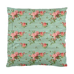 Vintage Blue Wallpaper Floral Pattern Standard Cushion Case (one Side) by paulaoliveiradesign