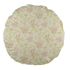 Floral Paper Pink Girly Pattern Large 18  Premium Round Cushions by paulaoliveiradesign