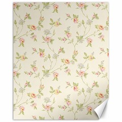 Floral Paper Pink Girly Cute Pattern  Canvas 11  X 14  