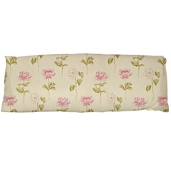 Floral Paper Illustration Girly Pink Pattern Body Pillow Case (dakimakura) by paulaoliveiradesign