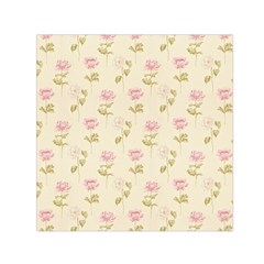 Floral Paper Illustration Girly Pink Pattern Small Satin Scarf (square) by paulaoliveiradesign