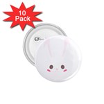 Rabbit Cute Animal White 1.75  Buttons (10 pack) Front