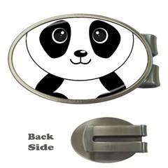 Bear Panda Bear Panda Animals Money Clips (oval)  by Nexatart