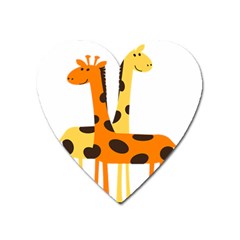 Giraffe Africa Safari Wildlife Heart Magnet by Nexatart