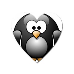 Penguin Birds Aquatic Flightless Heart Magnet