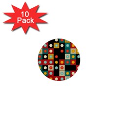 Colors On Black 1  Mini Buttons (10 Pack)  by linceazul
