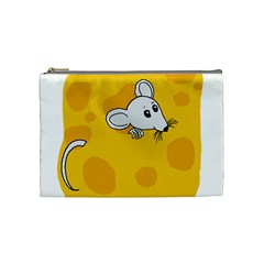 Rat Mouse Cheese Animal Mammal Cosmetic Bag (medium)  by Nexatart