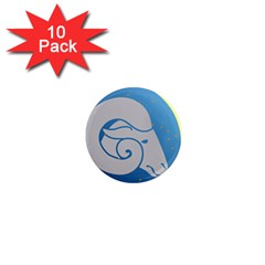 Ram Zodiac Sign Zodiac Moon Star 1  Mini Magnet (10 Pack)  by Nexatart