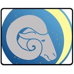 Ram Zodiac Sign Zodiac Moon Star Double Sided Fleece Blanket (medium) 