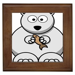 Bear Polar Bear Arctic Fish Mammal Framed Tiles by Nexatart