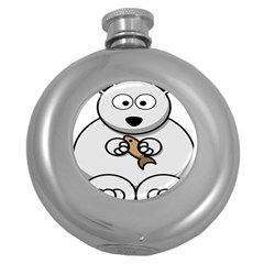 Bear Polar Bear Arctic Fish Mammal Round Hip Flask (5 Oz) by Nexatart