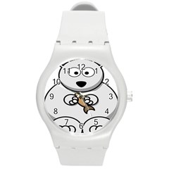 Bear Polar Bear Arctic Fish Mammal Round Plastic Sport Watch (m) by Nexatart