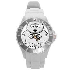 Bear Polar Bear Arctic Fish Mammal Round Plastic Sport Watch (l) by Nexatart