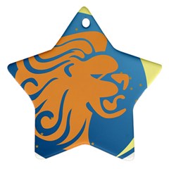 Lion Zodiac Sign Zodiac Moon Star Ornament (star) by Nexatart