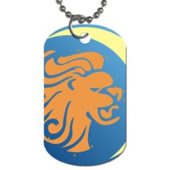 Lion Zodiac Sign Zodiac Moon Star Dog Tag (two Sides) by Nexatart