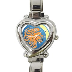 Lion Zodiac Sign Zodiac Moon Star Heart Italian Charm Watch by Nexatart