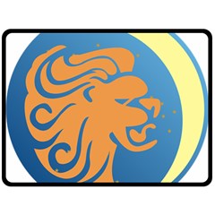 Lion Zodiac Sign Zodiac Moon Star Double Sided Fleece Blanket (large) 