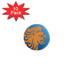 Lion Zodiac Sign Zodiac Moon Star 1  Mini Magnet (10 Pack)  by Nexatart