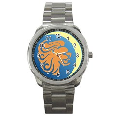 Lion Zodiac Sign Zodiac Moon Star Sport Metal Watch by Nexatart