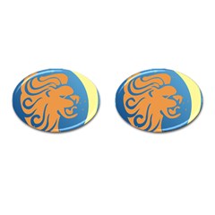 Lion Zodiac Sign Zodiac Moon Star Cufflinks (oval) by Nexatart