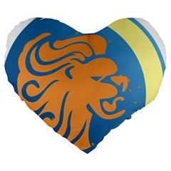 Lion Zodiac Sign Zodiac Moon Star Large 19  Premium Heart Shape Cushions by Nexatart