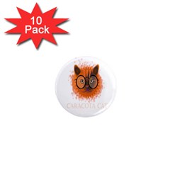 Cat Smart Design Pet Cute Animal 1  Mini Magnet (10 Pack)  by Nexatart