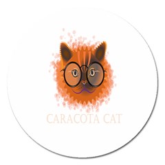 Cat Smart Design Pet Cute Animal Magnet 5  (round) by Nexatart