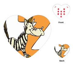 Zebra Animal Alphabet Z Wild Playing Cards (heart)  by Nexatart