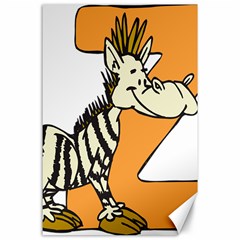 Zebra Animal Alphabet Z Wild Canvas 24  X 36 