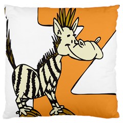 Zebra Animal Alphabet Z Wild Large Cushion Case (one Side) by Nexatart