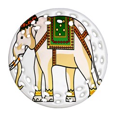 Elephant Indian Animal Design Ornament (round Filigree)