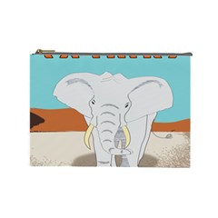 Africa Elephant Animals Animal Cosmetic Bag (large)  by Nexatart