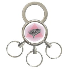 Lizard Hexagon Rosa Mandala Emblem 3-ring Key Chains by Nexatart