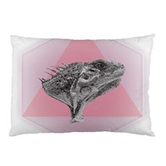 Lizard Hexagon Rosa Mandala Emblem Pillow Case by Nexatart