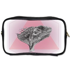 Lizard Hexagon Rosa Mandala Emblem Toiletries Bags by Nexatart